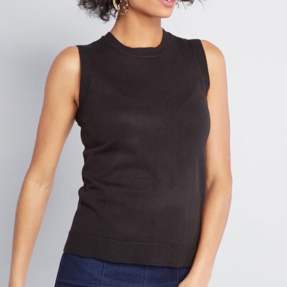 ModCloth Charter School Black Sleeveless Sweater - Picture 2 of 9
